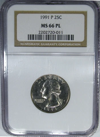 1991-P NGC MS66PL WASHINGTON ~ SCARCE POP 11/5 PROOFLIKE! Cover
