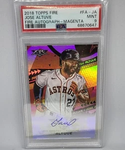 2022 Topps Fire FA-JA Jose Altuve Magenta Autografo PSA 9 Pop2 Errore - Foto 1 di 1