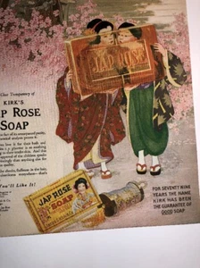 Anuncio de jabón Jap Rose 1919 bonitas niñas orientales japonesas Kirk Co cosméticos de belleza - Imagen 1 de 10