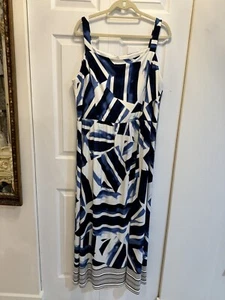 Soma Long Sleeveless Dress Button On The Back Geometric Print Size XXL - Picture 1 of 8
