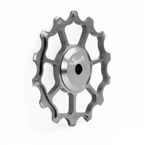 SwishTi Narrow-Wide Cycling Bike Oversized Fully-CNC Derailleur Pulley 14T Gray - Picture 1 of 9
