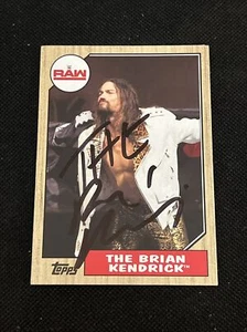 THE BRIAN KENDRICK 2017 TOPPS WWE HERITAGE WRESTLING SIGNED AUTOGRAPHED CARD - Picture 1 of 2
