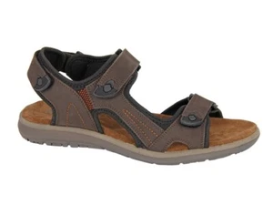 Roamers triple touch fastening sports leather sandals Style 428 Colour  Brown - Picture 1 of 2