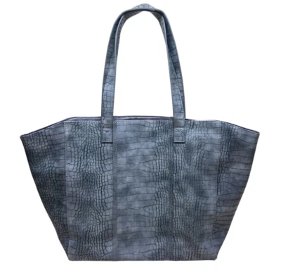 Bolso de Mano Vintage NEIMAN MARCUS Croc Repujado Cartera Para Mujer Gris Hombro Foto 1 de 4