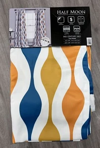2 Pack Curtain Panels Lush Decor Mid Century Geometric 52"x84" Turquoise New - Picture 1 of 5