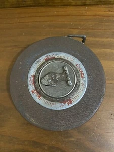 Vintage Evans 50 FT White Tape Measure with Brown Leatherette Covering - Picture 1 of 7