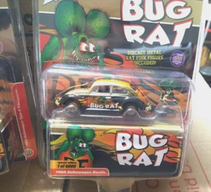 JOHNNY LIGHTNING MIJO EXCLUSIVES 1965 VW BEETLE RAT FINK BUG RAT W/ FIGURE - Picture 1 of 5