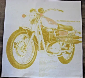 VINTAGE BSA FIREBIRD SCRAMBLER 650 SS MOTORCYCLE ADVERTISING POSTER 36" x 36" - Picture 1 of 3
