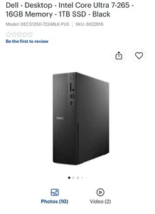 Dell Ecs1250 Slim Intel® Core™ Ultra 7 265, 20 cores 1 TB SSD 16 GB DDR5 - Afbeelding 1 van 3