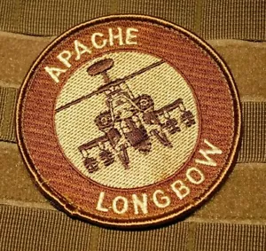 GUNSHIP Red Skins Boeing ATTACK HELICOPTER AH-64 APACHE LONGBOW velkrö DD PATCH - Picture 1 of 12