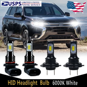 For Mitsubishi Outlander 2016-2020 4X 9005+H7 LED Headlight Bulb Hi Low Beam HKB - Bild 1 von 12