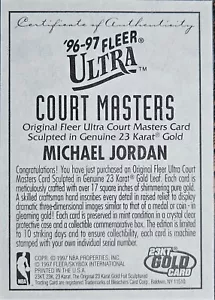 1996-97 Michael Jordan 23 KT GOLD Card Fleer Ultra Court Masters - Picture 1 of 3