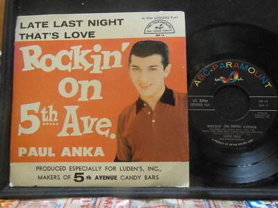 Paul Anka / Lloyd Price – Rockin' On Fifth Avenue, 45 RPM, VG w/ PS (CE) - Image 1 of 2