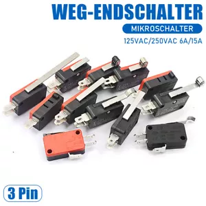 Microswitch Lever Way Limit Switch 3P Micro Switch 125/250VAC 6/15A Changer - Picture 1 of 33