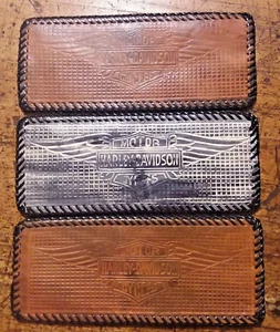 Three Harley-Davidson Handmade Leather Bi-Fold Wallets, All Different, New - Picture 1 of 7