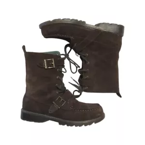 Polo Ralph Lauren Boys Lace Up Boots Size 5 Chocolate Brown - Picture 1 of 15