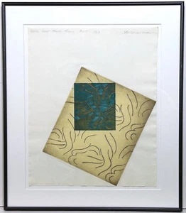 STEVEN SORMAN 20th/21st c American MIXED MEDIA ABSTRACT Here Now There Then 1987 - Picture 1 of 6