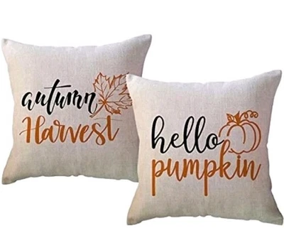 Fundas de Almohada Otoño 19 X 19 Otoño Calabaza Arce Hoja Granja Decorativas Foto 1 de 4