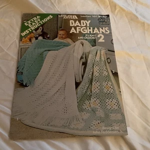 Leisure Arts Baby Afghans 2 knit & crochet pattern Leaflet 101 - Picture 1 of 4