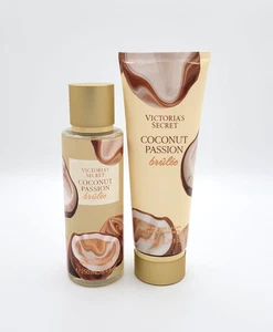 Victoria's Secret Coconut Passion Brulee Body Mist Spray & Body Lotion Set of 2 - Picture 1 of 3