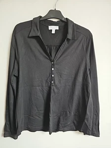 White Company Blouse Black Casual Relaxed Fit Top Size 12 - Picture 1 of 6