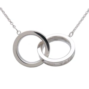 Tiffany & Co 1837 Interlocking Circle Necklace SV925 Silver Authentic Used F/S - Picture 1 of 7