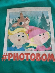Unisex Kids Holiday T-shirt Sz Medium Photobomb Green Soft Spun Ugly Christmas - Picture 1 of 6