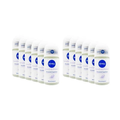 12PK Nivea Sensitive Protect Anti-Perspirant Roll-On Deoderant 72 Hr 50ml - image 1 of 3