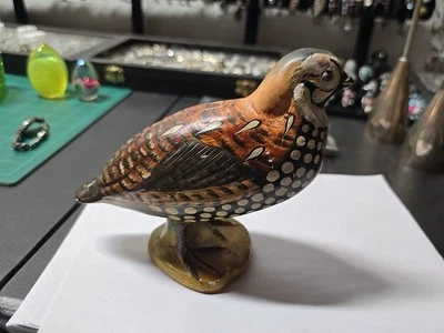 Cerámica de codorniz pintada a mano diseño Mottahedeh vintage hecha en Italia numerada Foto 1 de 4