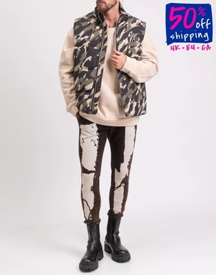 RRP€550 MOOSE KNUCKLES Down Gilet Size XL Green Camouflage Logo High Neck - Image 1 of 4