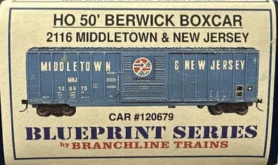 Branchline Trains Blueprint HO Kit 2116 50’ Berwick Box Car Middleton/New Jersey - Image 1 of 2