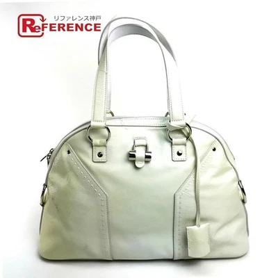 Yves Saint Laurent YSL Muse Tote Hand Bag White Patent Leather Used From Japan - Image 1 of 4
