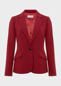 HOBBS London New Suki Rhubarb Red Burgundy Jacket Blazer UK 14 US 10 EU 40 - Picture 1 of 10