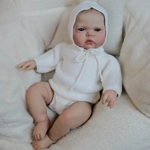 24inch Realistic Reborn Baby Doll Awake Pickle Cuddly Toddler Painted Hair Gift - Picture 1 of 5
