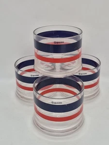 1980's Italian Guzzini tumbler x4 red blue vintage retro plastic  - Picture 1 of 5