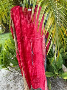 Boho RED Maxi MATERNITY Dress Beach Cover Up Printed Housedress Kaftan 3XL