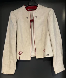 Damen Trachten Janker/Jacke beige weinrot Gr. 38 - Picture 1 of 2