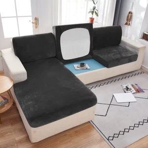 1Pc Plush Sofa Slipcover Anti-Slip Elastic Sofa Cover for Bedroom Office Living - Picture 1 of 29