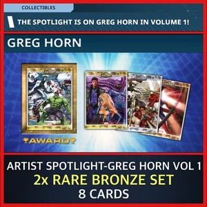 GREG HORN VOL 1 FOCO DE ARTISTA - DOS JUEGOS RAROS - TOPPS MARVEL COLLECT - Imagen 1 de 1