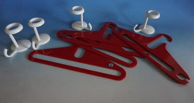 FM22-1316: 4 Lambert Kleiderbügel Design Danilo Silvestrin rot Mid Century - Bild 1 von 4