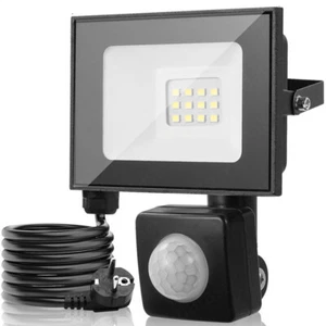 Proiettore led con rilevatore di movimento spina 10w esterno faretto faro lampada - Foto 1 di 10