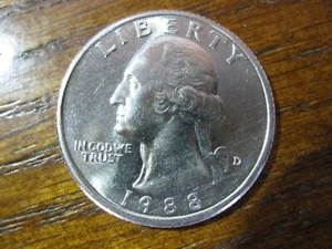1988 D Washington Quarter Dollar Ch/Gem Stempelglanz! - Bild 1 von 2