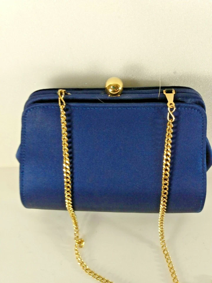 Bandolera Bechamel 100 % seda bolso/cartera con correa de cadena dorada 51" Foto 1 de 4