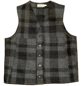 Filson Mackinaw Wollweste anthrazit grau kariert Gr. 44 Handwärmer Taschen L USA - Bild 1 von 7