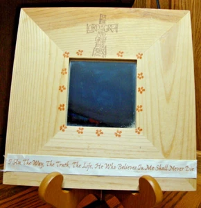 Ikea of Sweden Wooden Framed Mirror 10"x10" Quality Shelf-Sitter or Wall H24 - Picture 1 of 4