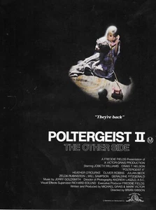 POLTERGEIST ll The Other Side 1986 Cinema Promo Flyer x 2 - FREE POST - ON SALE - Photo 1/2