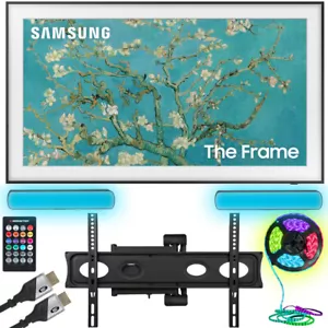 Samsung 32" The Frame QLED HDR 4K Smart TV 2023 w/ Monster TV Wall Kit - Picture 1 of 12