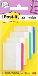 Lined Assorted Color Tabs, 2-Inch, 24 Tabs per Pack (6 Tabs/Color) - Picture 1 of 11