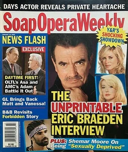 ERIC BRAEDEN UNPRINTABLE INTERVIEW January 18, 2005 SOAP OPERA WEEKLY Magazine - Picture 1 of 1