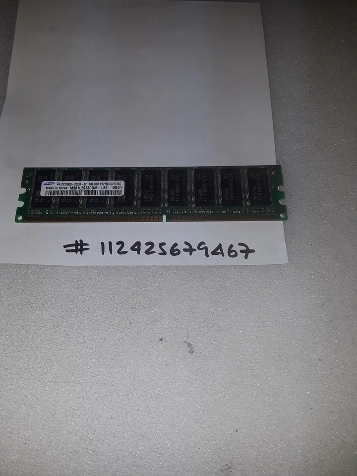 SAMSUNG 1GB WORKSTATION DDR DDR1 PC2700 333MHZ 333  184PIN DIMM ECC 2RX8  - Image 1 of 1